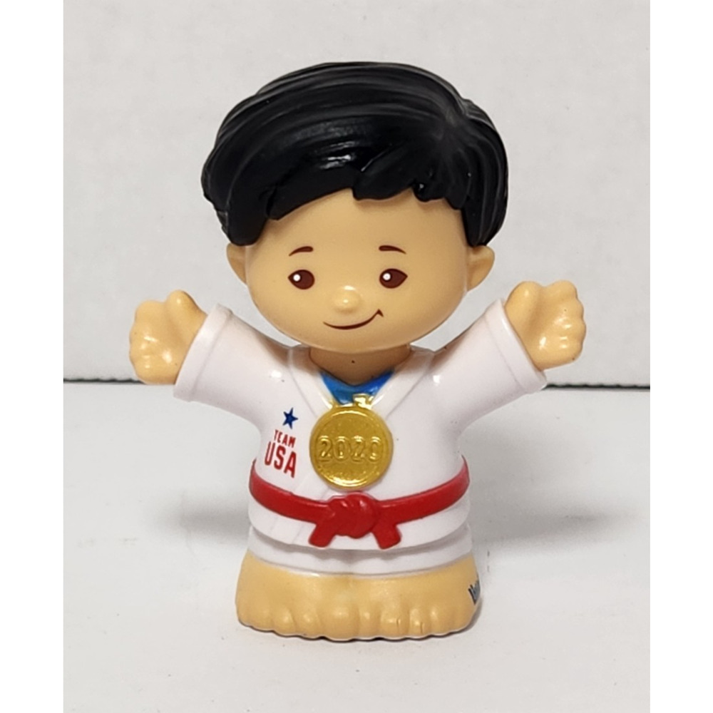 Fisher Price Little People Karate Sport Boy Black Hair Medal 2020 Team USA